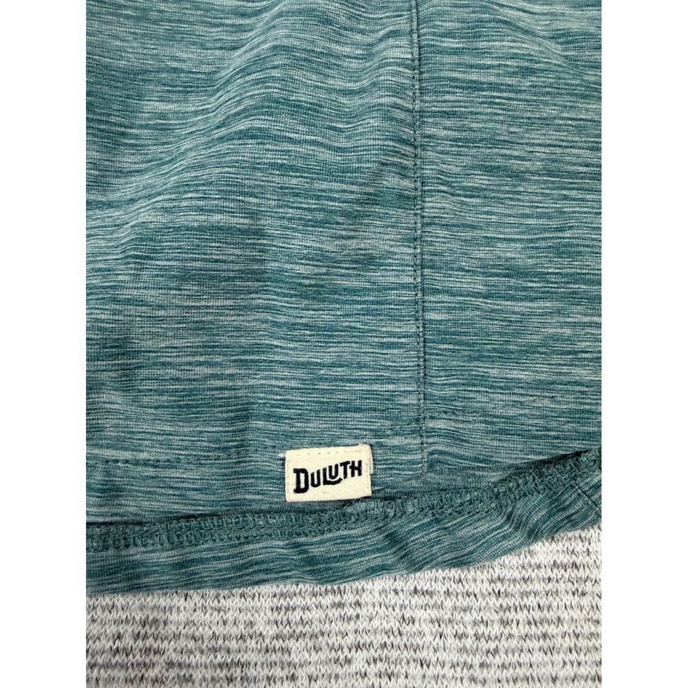 Duluth Trading Co Womens 2X Teal Heather V-Neck Short Sleeve Performance Tee - Picture 5 of 7